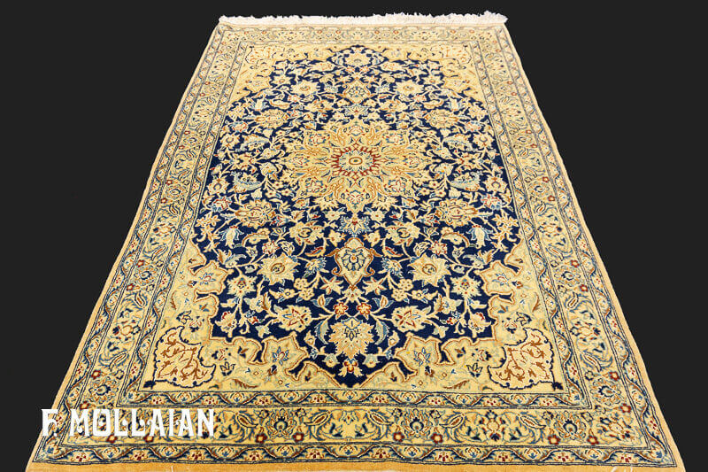 Small Antique Persian Nain Tudeshk Rug n°:89002165
